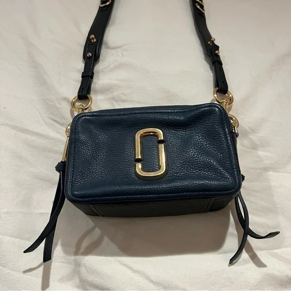 Marc Jacobs Dark Blue Crossbody Bag with Gold Accents - Picture 12 of 12
